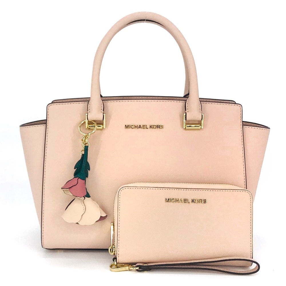 3PCS Michael Kors Selma Satchel Wallet Charms